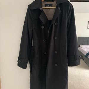 London fog trench coat with a hood